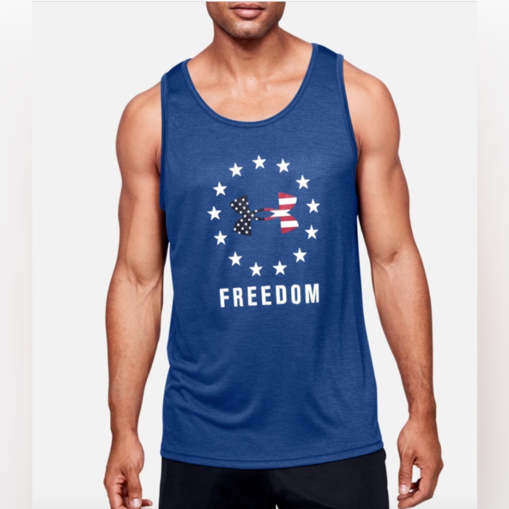 Under Armour Freedom American Flag Tank Top Blue